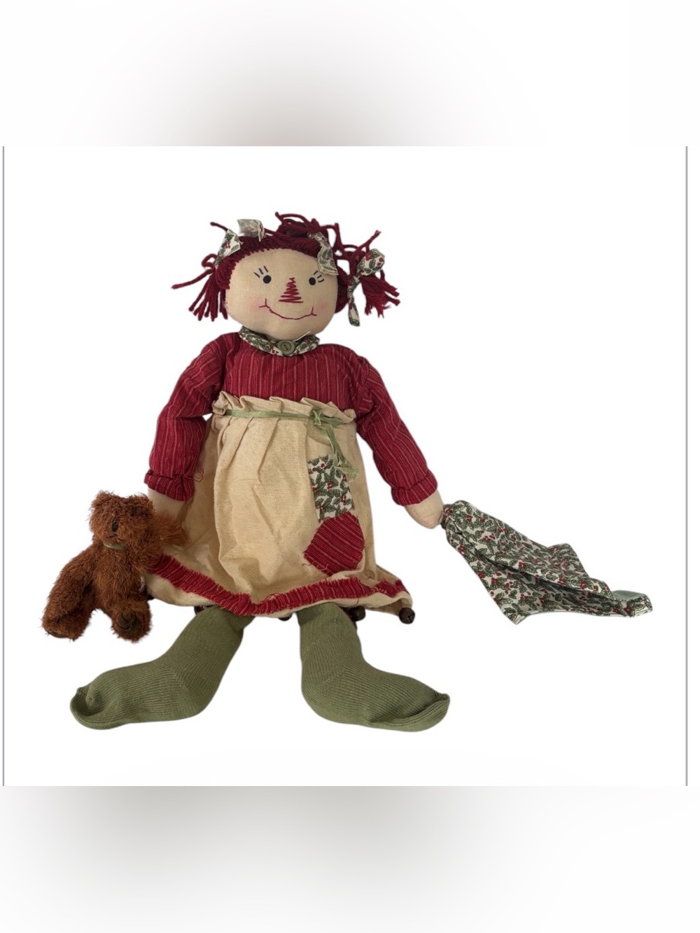 Raggedy Ann Girl Ragdoll Tender Hearts Treasure 2005 with Teddy Bear